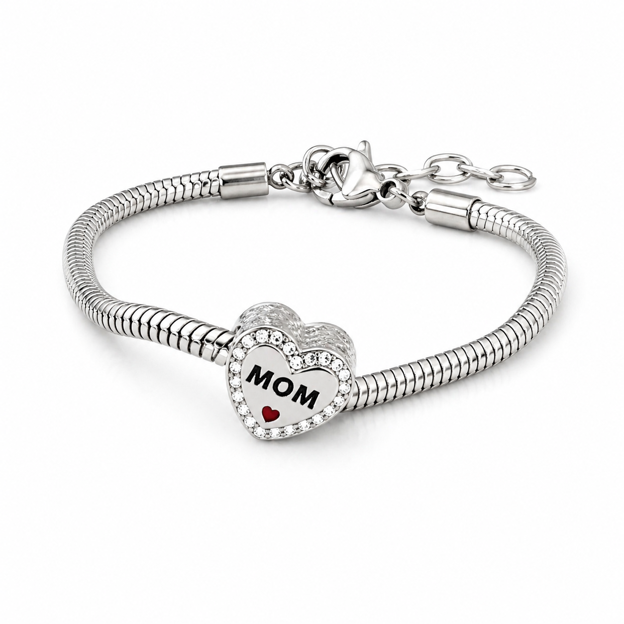 Βραχιόλι chain mom σε σχήμα καρδιά