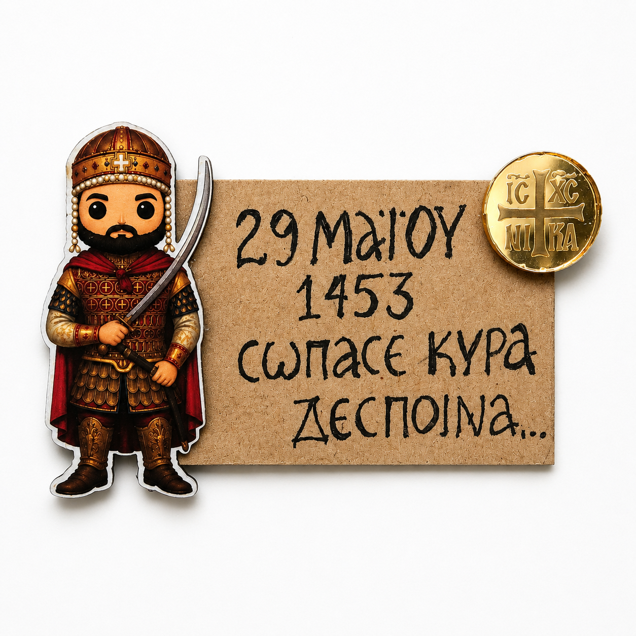 Μαγνητάκι Παλαιολόγος 1453 – «Σώπασε Κυρά Δέσποινα» Βυζαντινό Souvenir
